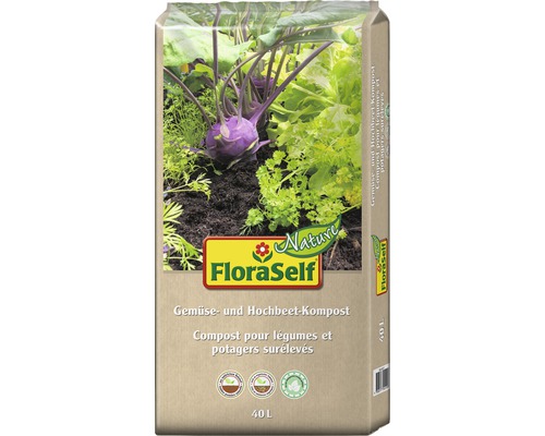 Gemüse- und Hochbeetkompost FloraSelf Nature 40 L