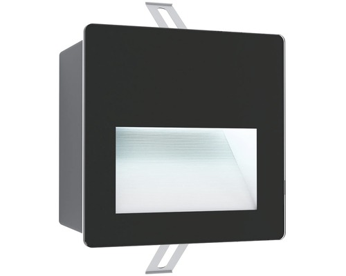 Éclairage encastré LED extérieur alu/plastique 1 ampoule 3,7W 400 lm 4000 K blanc neutre 140x140/133x130 mm Aracena noir/blanc