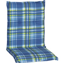 Coussin galette d'assise beo®101 x 50 x 6 cm à carreaux bleu-thumb-0