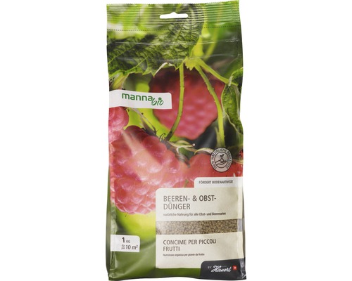 Engrais pour baies et fruits Manna Bio engrais organique 1 kg 10 m²