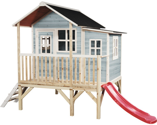 Cabane en bois, cabane de jeux, cabane de jeux pour enfants EXIT Loft 350 bleu