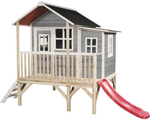 Cabane en bois, cabane de jeux, cabane de jeux pour enfants EXIT Loft 350 gris