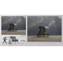 Fototapete Vlies Elefant und Hund 3 243 x 184 cm-thumb-1