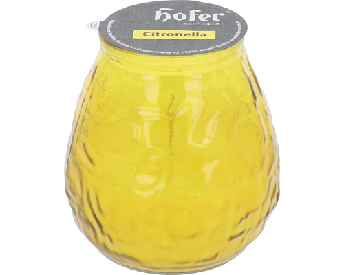 Bougie dans un verre bougie parfumée citronnelle h 10 cm jaune-0