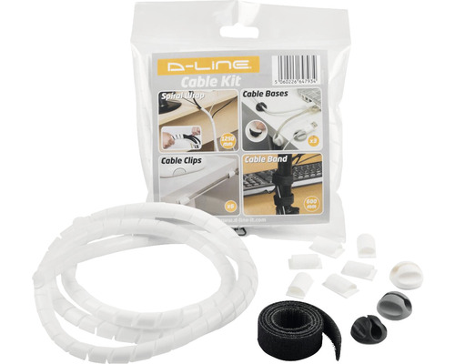 Ensemble de gestion de câble D-Line D-Line blanc porte-câble