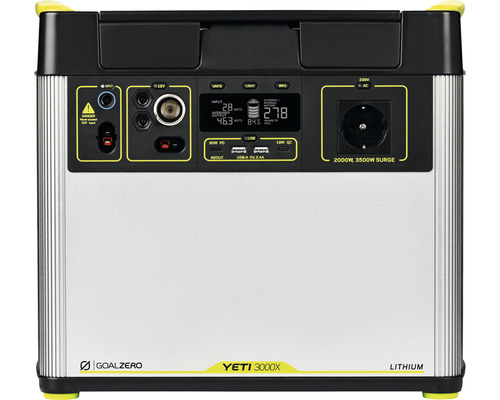 Goal Zero Yeti 3000x Batterie: Li-Ion NMC, 3032 Wh (10,8 V, 280,8 Ah) 31,65 kg commande par application