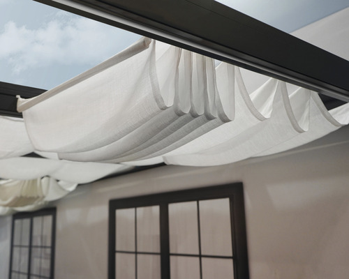 Store tendu à câble Palram-Canopia - kit d'ombrage pour toiture de terrasse Stockholm 520x340 cm (7 pièces 64,5x340 cm) blanc