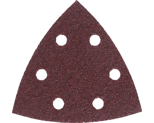 Feuille abrasive pour ponceuse triangulaire delta Bosch F460 Best for Wood and Paint, 93x93x93 mm, grain 40, 6 trous, 50 pces