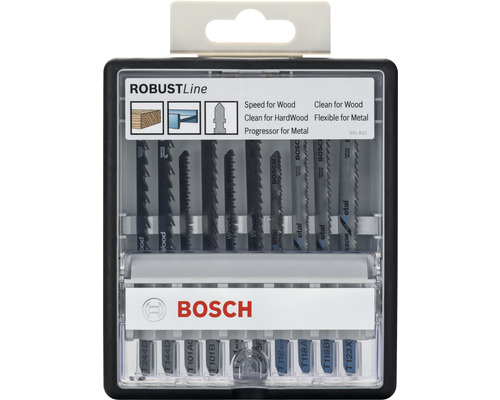 Lame de scie sauteuse kit Bosch Robust Line 10 lames