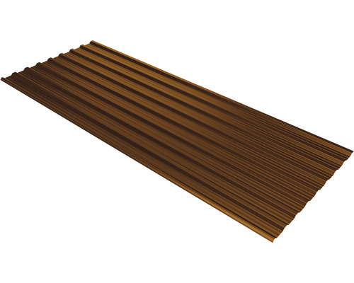 Plaque trapézoïdale PRECIT T18DR brun cuivre RAL 8004 avec revêtement anti-condensation 1500 x 1138 x 0,5 mm