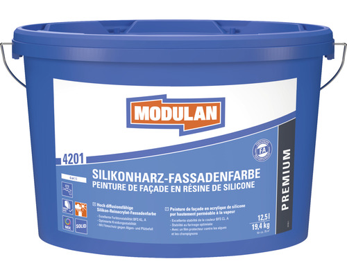 Peinture pour façade en résine de silicone MODULAN 4201 blanc 12,5 l Peinture pour façade en résine de silicone MODULAN 4201 blanc 12,5 l