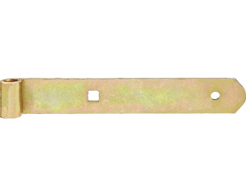Paumelle de volet Type 4 de forme droite, légère, 200x10x30mm, galvanisée jaune Paumelle de volet Type 4 de forme droite, légère, 200x10x30mm, galvanisée jaune