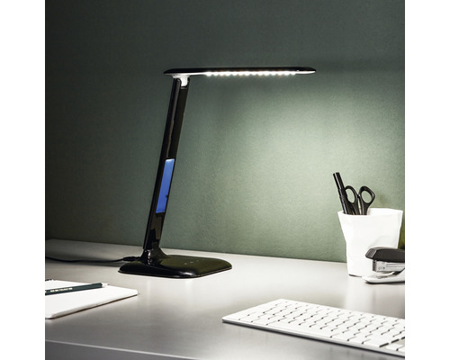 Lampe de bureau LED à intensité lumineuse variable 1x5W 200 lm 2800-6500 K blanc chaud/blanc lumière du jour H 550 mm Glenn noir