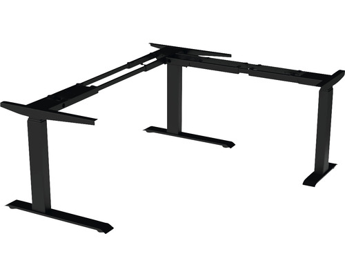 Piètement de table d'angle E-CORNER 90 réglable en hauteur électriquement sur 3 niveaux 610-1270 mm noir 3 moteurs