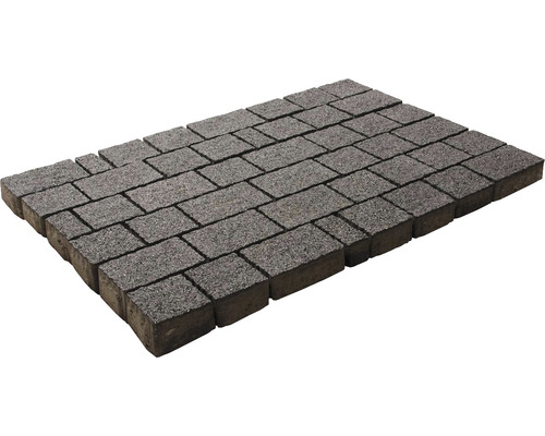 Pavé multiformat Capriccio gris granite foncé épaisseur 8 cm (disponible uniquement par couches)