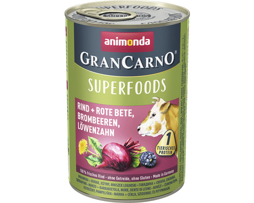 Pâtée pour chien animonda Gran Carno Superfoods bœuf & betterave 400 g