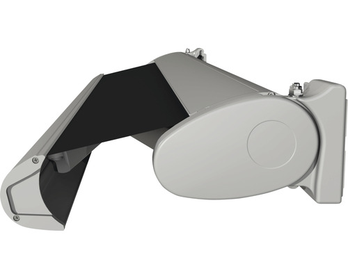 Kassettenmarkise Positano 3x2,5 Stoff Schwarz (REC-103) Gestell RAL 9006 weißaluminium inkl. Motor mit Nothandkurbel und Fernbedienung