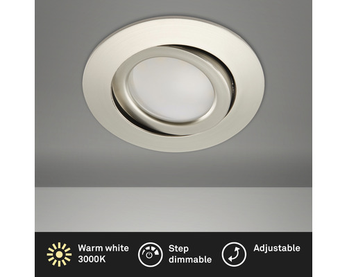 Lumare LED Spot encastrable Dimmable 6W Ultra plat Lampes encastrées Blanc Angulaire Mini Slim Spot de plafond Blanc chaud IP44 360lm 230V Set de 3 26mm de profondeur d'encastrement 