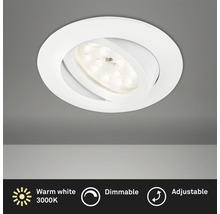 Éclairage à LED à encastrer blanc variable avec ampoule 470 lm 3 000 K blanc chaud Ø 68 mm rond plastique IP23-thumb-0