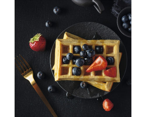 Tableau en verre Blueberry Waffles 20x20 cm-0