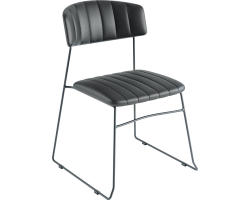 Chaise bistrot Mundo 55 x 54 x 79 cm acier noir