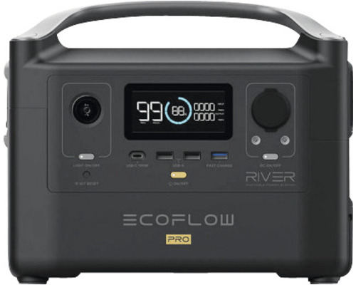 EcoFlow Akkubatterie Power Station EcoFlow RiverPRO 12 V 720 Wh tragbar in 1,5 h voll geladen