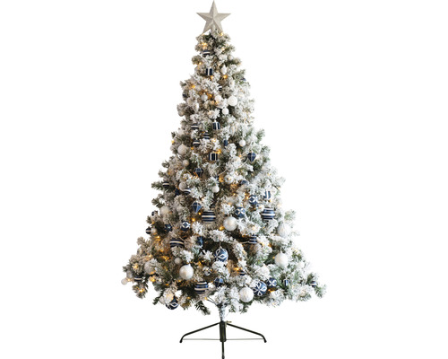 künstlicher Weihnachtsbaum Tannenbaum Lafiora Colorado H 180 cm grün weiß inkl. Baumschmuck