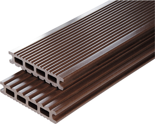 Planche pour terrasses Konsta WPC chocolat 145x25 mm (en mètre)
