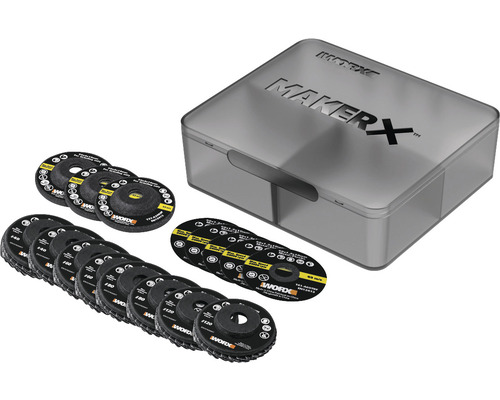 WORX MakerX - Kit de 16 accessoires de meuleuse d'angle, convient pour meuleuse d'angle Mini WX741.9