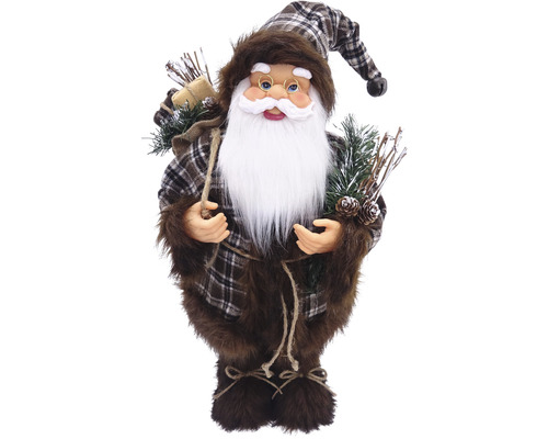 Figurine décorative Lafiora Père Noël h 60 cm marron