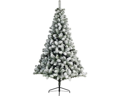 Sapin de Noël artificiel sapin de Noël Lafiora enneigé h 215 cm vert blanc