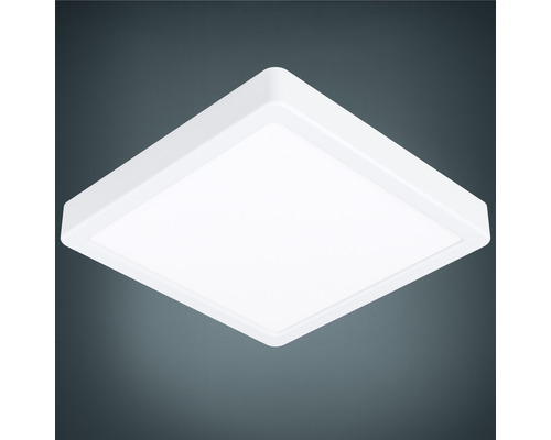 Plafonnier LED acier/plastique 16W 1800 lm 4000 K blanc neutre hxLxl 45x225x225 mm Fueva blanc carré