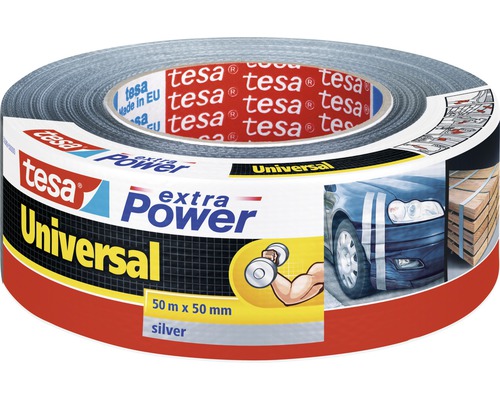 tesa extra Power Ruban de réparation universel argent 50m x 50mm tesa extra Power Ruban de réparation universel argent 50m x 50mm