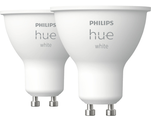 Réflecteur Philips hue White à intensité lumineuse variable blanc GU10 2x 5,2W 2x 400 lm blanc chaud - blanc neutre 2 pièces - Compatible avec SMART HOME by hornbach-0