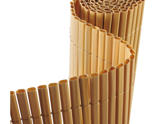 Brise-vue Konsta en PVC de forme ovale 3 x 1,8 m aspect bambou