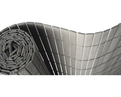 Brise-vue Konsta PVC matériau plein 3 x 0,9 m gris argent
