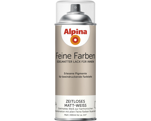 Peinture aérosol Alpina Feine Farben Zeitlos Matt-Weiß blanc mat noble 400 ml