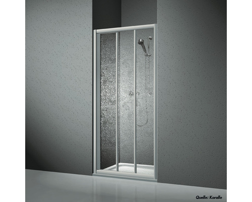 Porte de douche dans niche Koralle - 90 cm couleur du profilé aluminium décor de vitre verre transparent