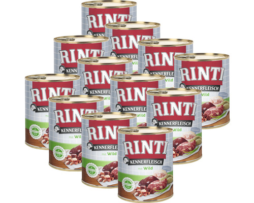 Nourriture pour chiens humide, Rinti Wild pur boîte de 800 g