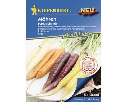Ruban de graines de légumes carotte 'Harlequin Mix' Kiepenkerl