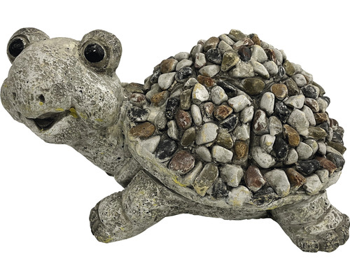 Sculpture de jardin figurine décorative Lafiora tortue fibre de verre 31 x 21 x 17 cm gris