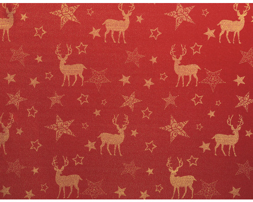 Chemin de table Noël pôle Nord rouge or 80 x 80 cm