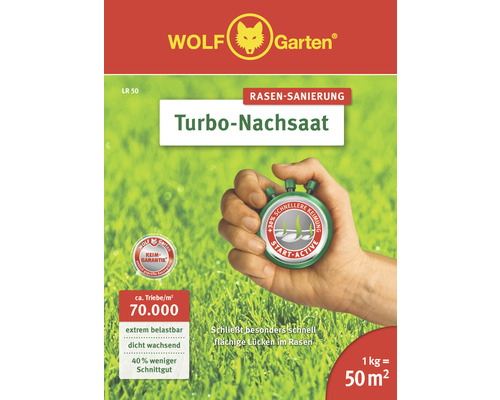 Rasensamen WOLF-Garten Turbo Nachsaat LR 1 kg 50 m²