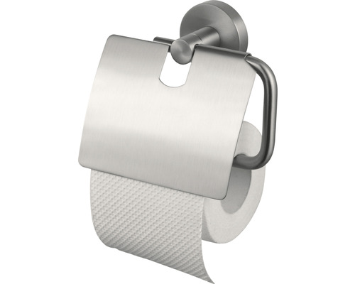 Dérouleur papier toilette avec couvercle HACEKA Kosmos en acier inoxydable brossé 1208601