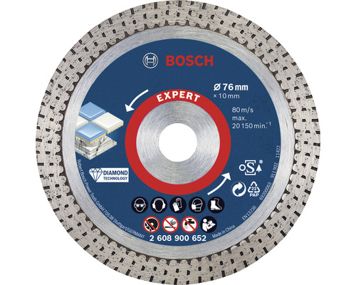 Disque à tronçonner diamanté Bosch Expert HardCeramic Ø 76x10 mm für GWS12V