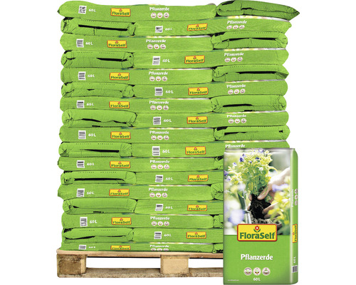 Terreau pour plantes FloraSelf Select (45 sacs x 60 litres = 2,7 m³) 1 palette