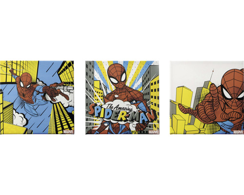 Leinwandbild Spiderman Retro 3x 30x30 cm
