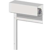 ARON Vorbaurollladen PVC grau 190 x 116.5 cm Aluminium weiß (ral 9016) Gurtzug Links-thumb-0