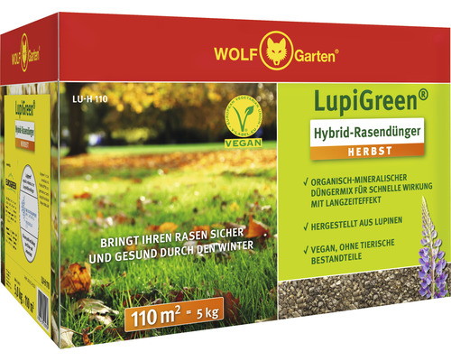 Engrais pour gazon d'automne WOLF-Garten LupiGreen 5 kg / 110 m²