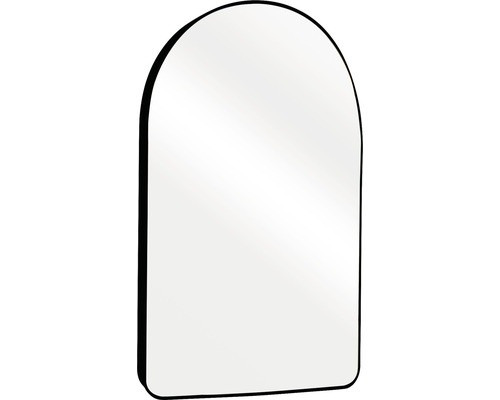 Miroir avec cadre noir demi ovale 51x76 cm